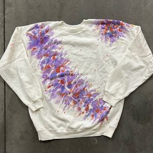 Vintage Art Paint Splatter Colorful Crewneck Sweater